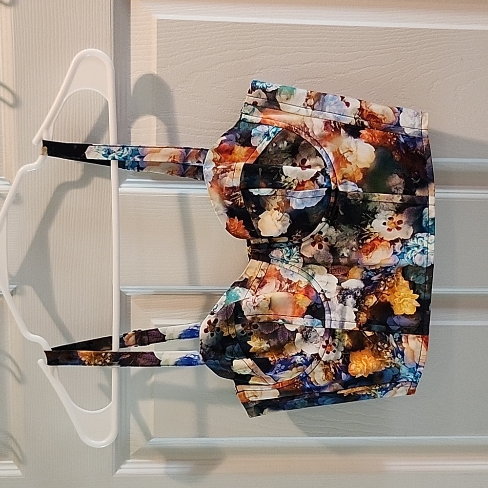 Topshop Floral Cropped Bustier Top Size 6 NWOT